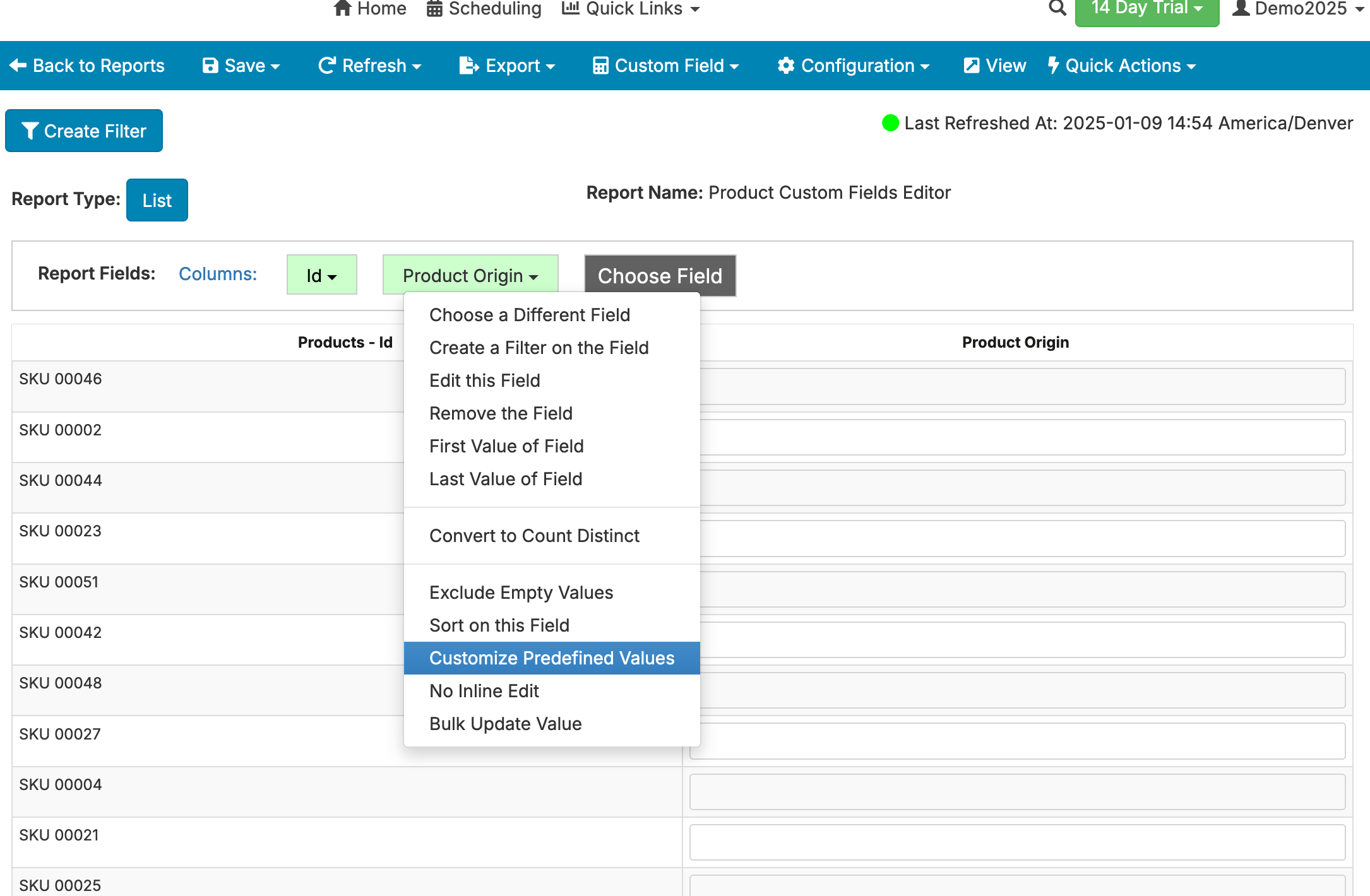 Scheduling View